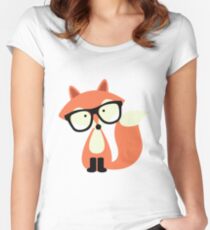 Cute Hipster Red Fox Women's Fitted Scoop T-Shirt