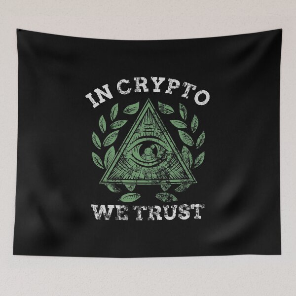 Item preview, In Crypto We Trust BTC Cryptocurrency Distressed designed and sold by perfectpresents.