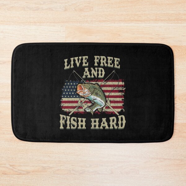 Item preview, Live Free and Fish Hard Patriotic Fishing USA designed and sold by perfectpresents.