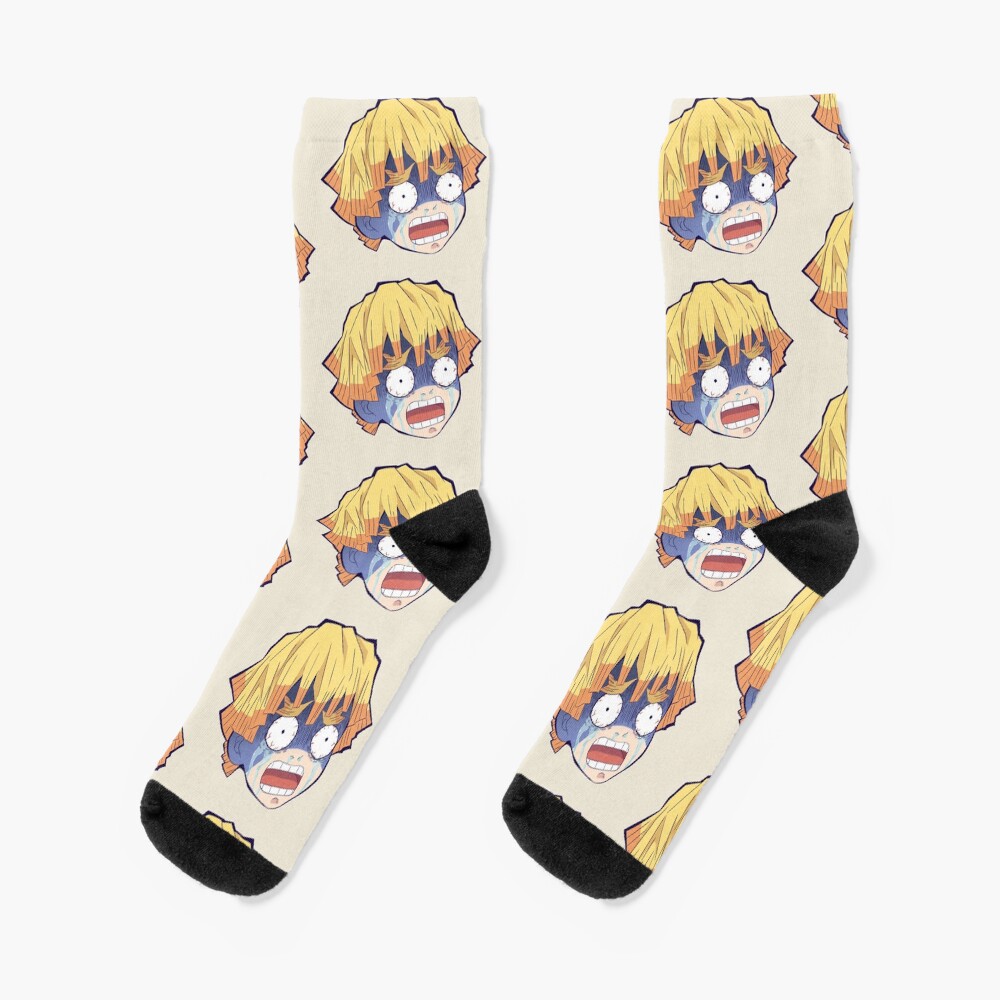 "Crazy expressions - Zenitsu" Socks by Argonaut11 | Redbubble