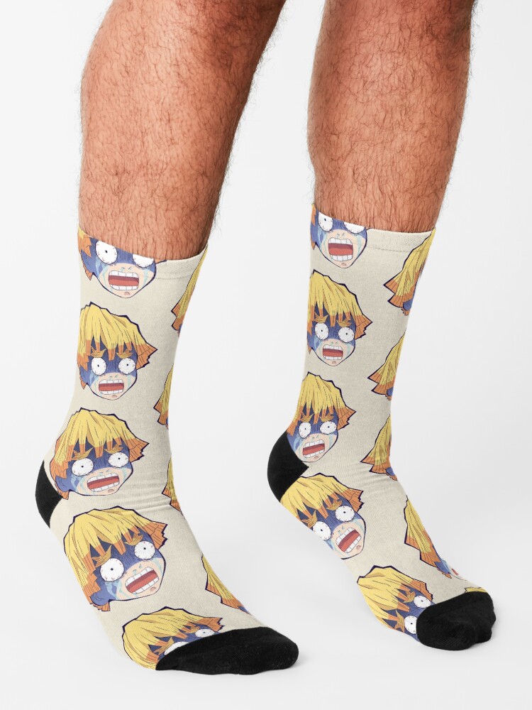 "Crazy expressions - Zenitsu" Socks by Argonaut11 | Redbubble