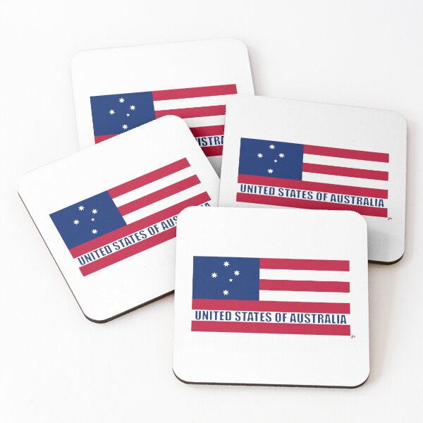Item preview, Camiseta "Estados Unidos de Australia" y diseño de producto. Rojo, blanco y azul designed and sold by JohnnyMyass.