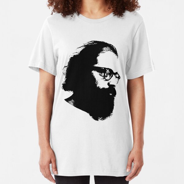 Poet Allen Ginsberg Stencil Slim Fit T-Shirt