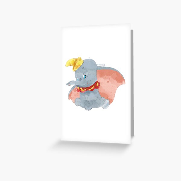 Watercolor Elephant (Dumbo) Greeting Card