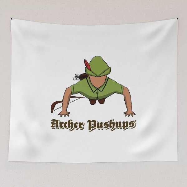 Item preview, Archer Pushups Funny Gym-Shirt designed and sold by OVMEngemann.