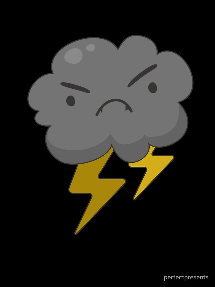Angry Cloud With Lightning Thunderstorm Weather T-Shirt Angry Cloud With Lightning Thunderstorm Weather T-Shirt