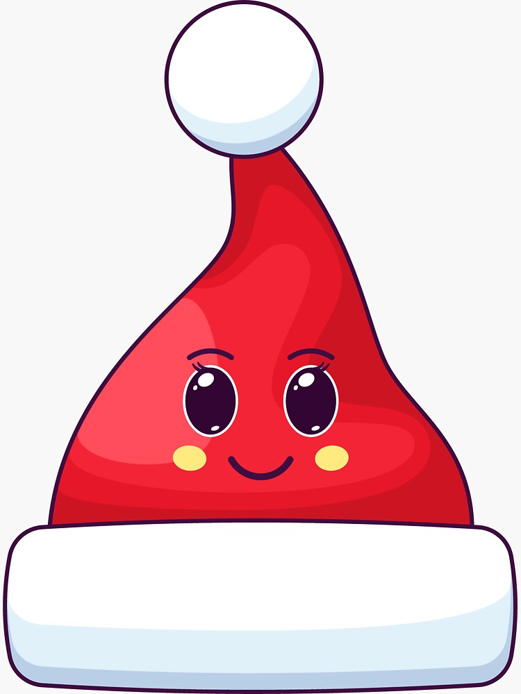 Cartoon Kawaii Santa Claus Hat with Smile