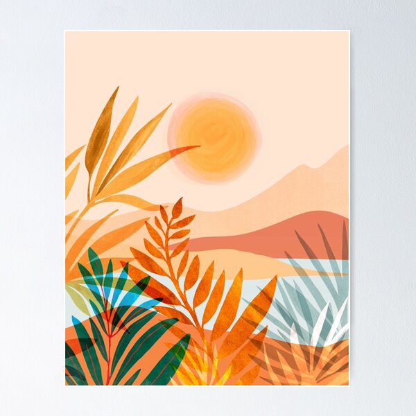 Item preview, Golden Greek Garden Landscape Illustration designed and sold by moderntropical.