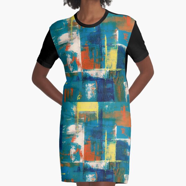 mixed paint Graphic T-Shirt Dress