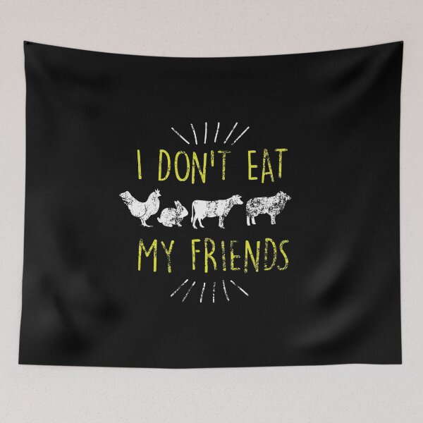 Item preview, I Don't Eat My Friends Vegan Cute Distressed designed and sold by perfectpresents.