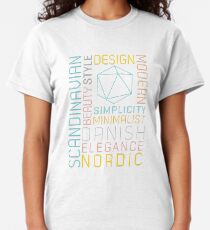 Scandinavian Typography Hexagon Pastel Classic T-Shirt