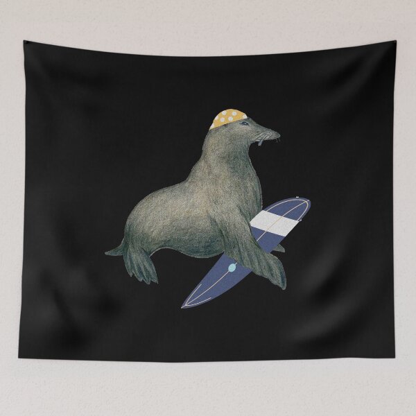 Item preview, Cute & Funny Ready To Surf Seal Surfboard Surfing designed and sold by perfectpresents.