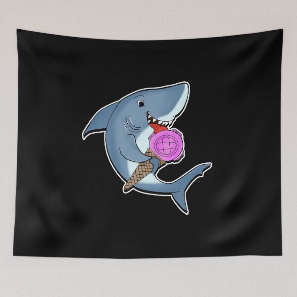 Item preview, Adorable Shark Licking Ice Cream Cute Shark Lovers designed and sold by perfectpresents.