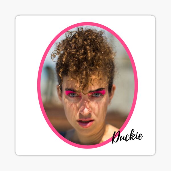 Duckie classic pin-up in white Sticker