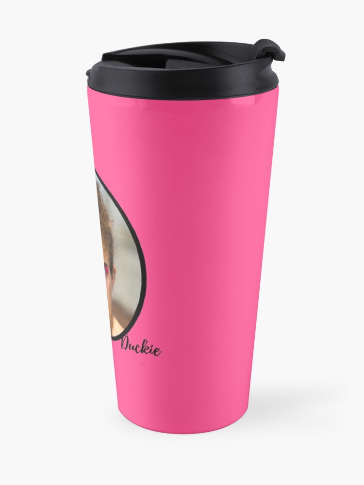 Alternate view of Duckie classic pin-up in pink Travel Mug