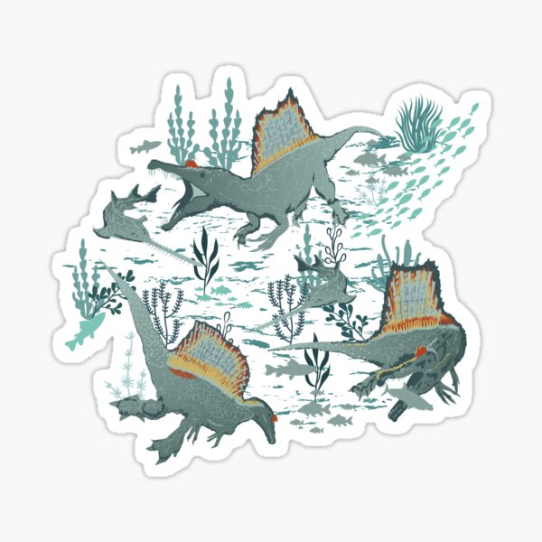 Dino Spinosaurus Underwater Life Sticker