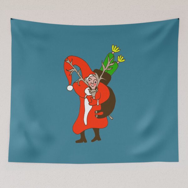 Item preview, Saint Nicholas with Deer on blue Board  designed and sold by Istvan Ocztos.