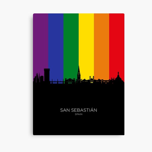 Vista previa del artículo con la obra «San Sebastian Spain Skyline», diseñado y vendido por ArtPrints.