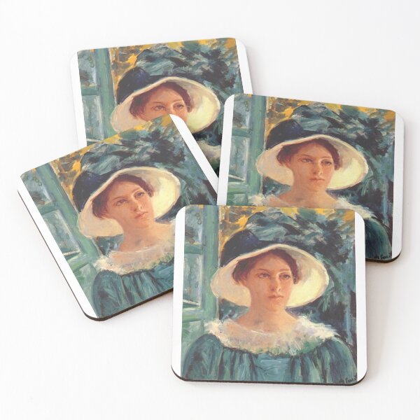 Item preview, Study of a Woman in a flowery hat painting - mary cassatt  designed and sold by Vintage Designs +.