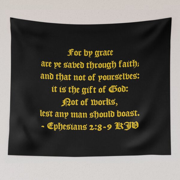 Item preview, Ephesians 2:8-9 KJV - AV 1611 Style Gold Print designed and sold by VerShirts.
