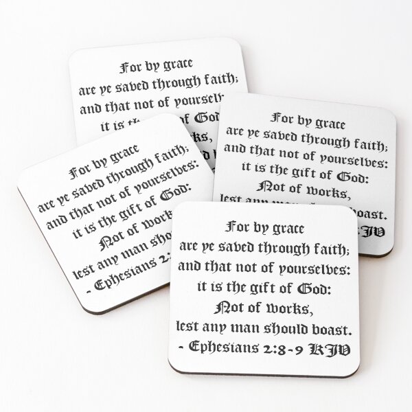 Item preview, Ephesians 2:8-9 KJV - AV 1611 Style Black Print designed and sold by VerShirts.