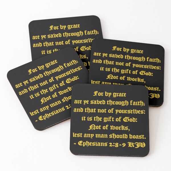 Item preview, Ephesians 2:8-9 KJV - AV 1611 Style Gold Print designed and sold by VerShirts.