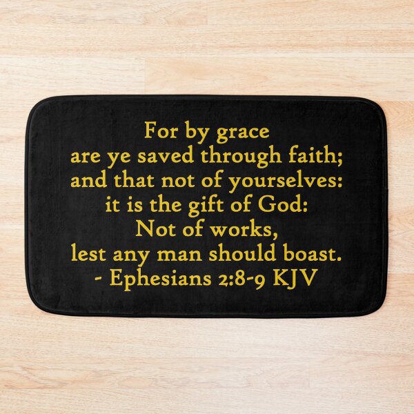 Item preview, Ephesians 2:8-9 KJV - Gold Antique Print designed and sold by VerShirts.
