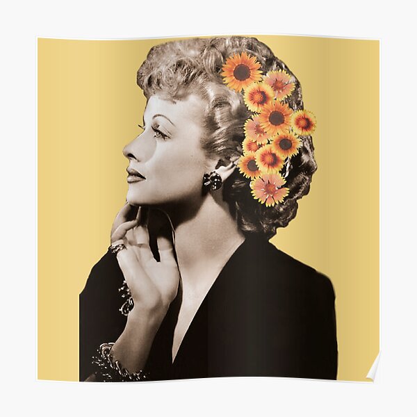 Lucille Ball Floral Poster