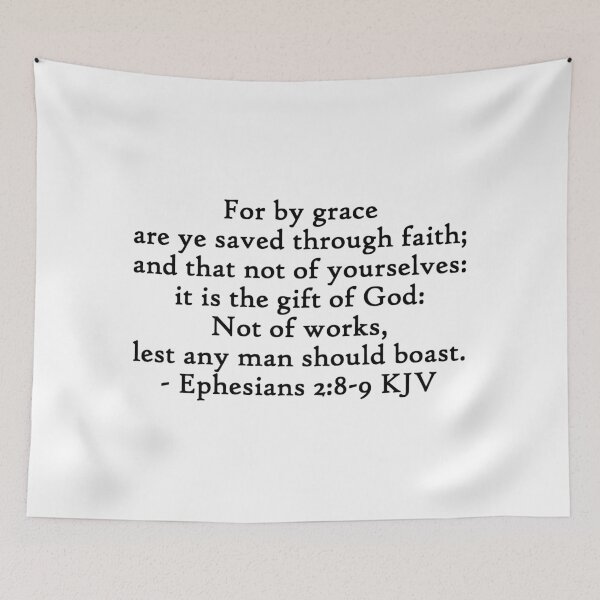 Item preview, Ephesians 2:8-9 KJV - Black Antique Print designed and sold by VerShirts.