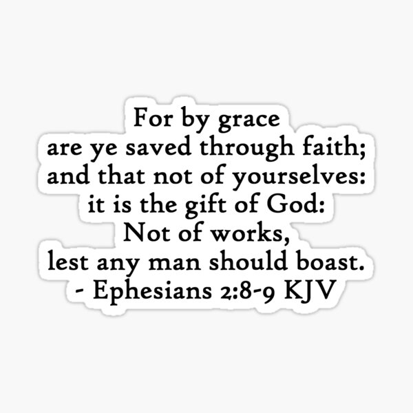 Item preview, Ephesians 2:8-9 KJV - Black Antique Print designed and sold by VerShirts.