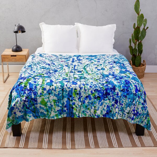 Item preview, In the Heart of Summer: Splattered Blue! Transparent Floral Abstract designed and sold by Rocky Mountain Artistry.