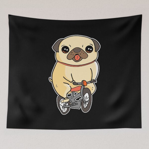 Item preview, Pug Puppy Riding Bicycle Adorable Dog Bike Ride designed and sold by perfectpresents.