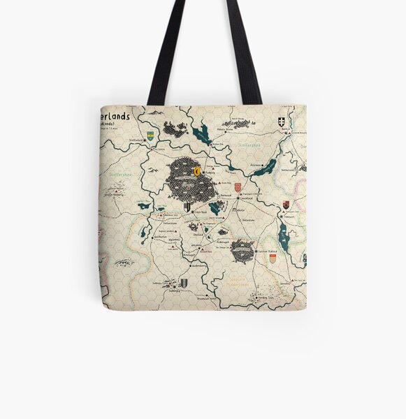 The Midderlands Hex Map (Parchment Version) All Over Print Tote Bag