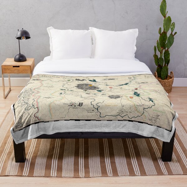 The Midderlands Hex Map (Parchment Version) Throw Blanket