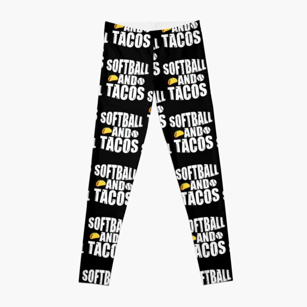 Softball And Tacos Funny Novelty Leggings