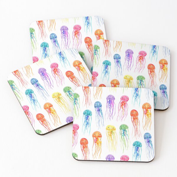 Item preview, Rainbow Watercolor Jellies on White designed and sold by micklyn.