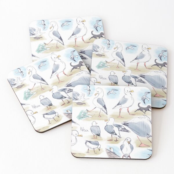 Item preview, chubby beach bois!- a study of seagulls on the beach  designed and sold by Midsea.