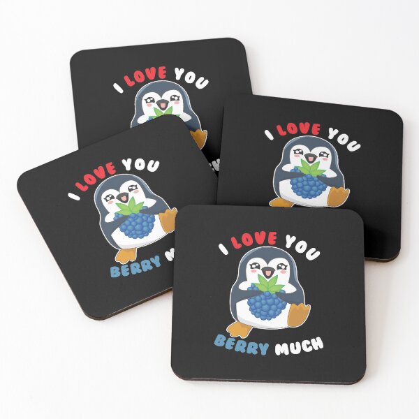 Item preview, I Love You Berry Much Cute Penguin I Love You Pun designed and sold by perfectpresents.