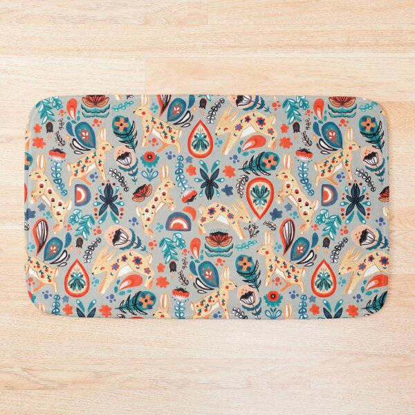 Item preview, Rabbit Folk Art Pattern  designed and sold by TigaTiga.