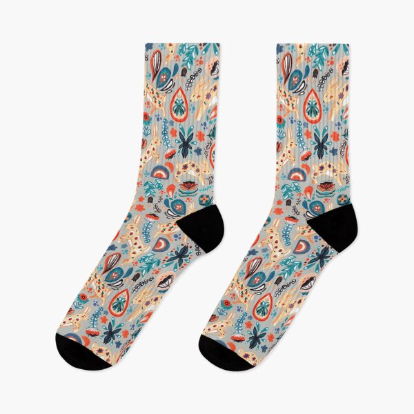 Item preview, Rabbit Folk Art Pattern  designed and sold by TigaTiga.
