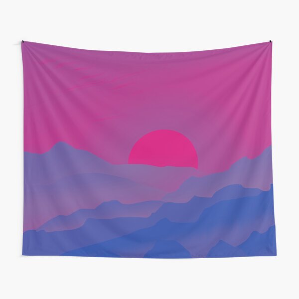 Aperçu de l'œuvre Bi Pride Sunrise Landscape créée et vendue par Vernen Ink.