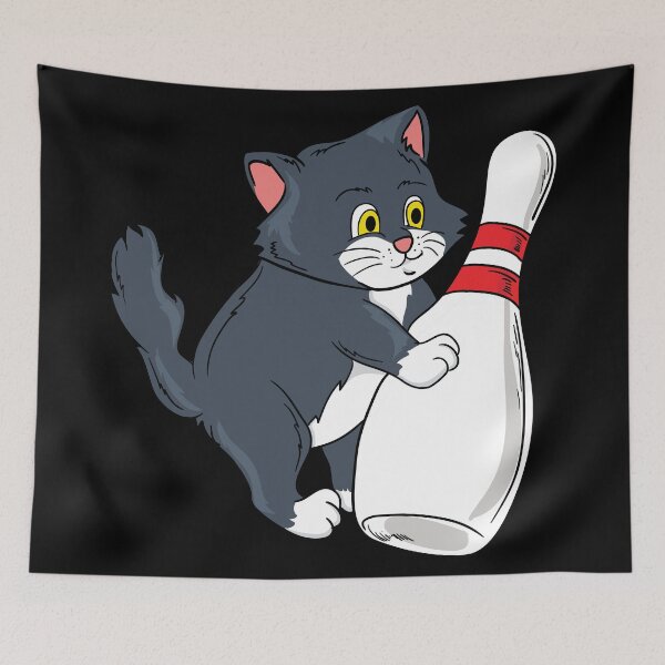 Item preview, Cute Cat Tipping Bowling Pin Player Gift Idea designed and sold by Sandra78.