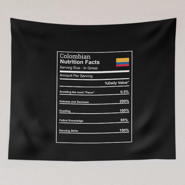 Item preview, COLOMBIAN NUTRITION FACTS Colombia gift present T Shirt designed and sold by Timcito.