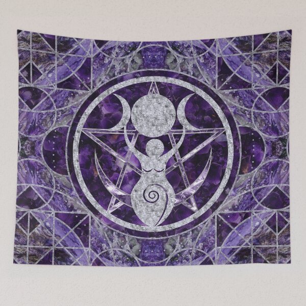 Item preview, Triple Moon - Goddess -Amethyst and Silver designed and sold by k9printart.