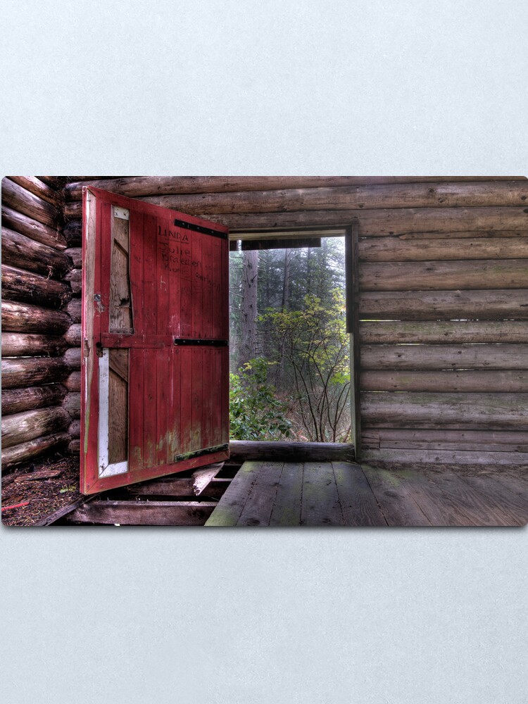 Alternate view of Red Door at the Cabin Metal Print