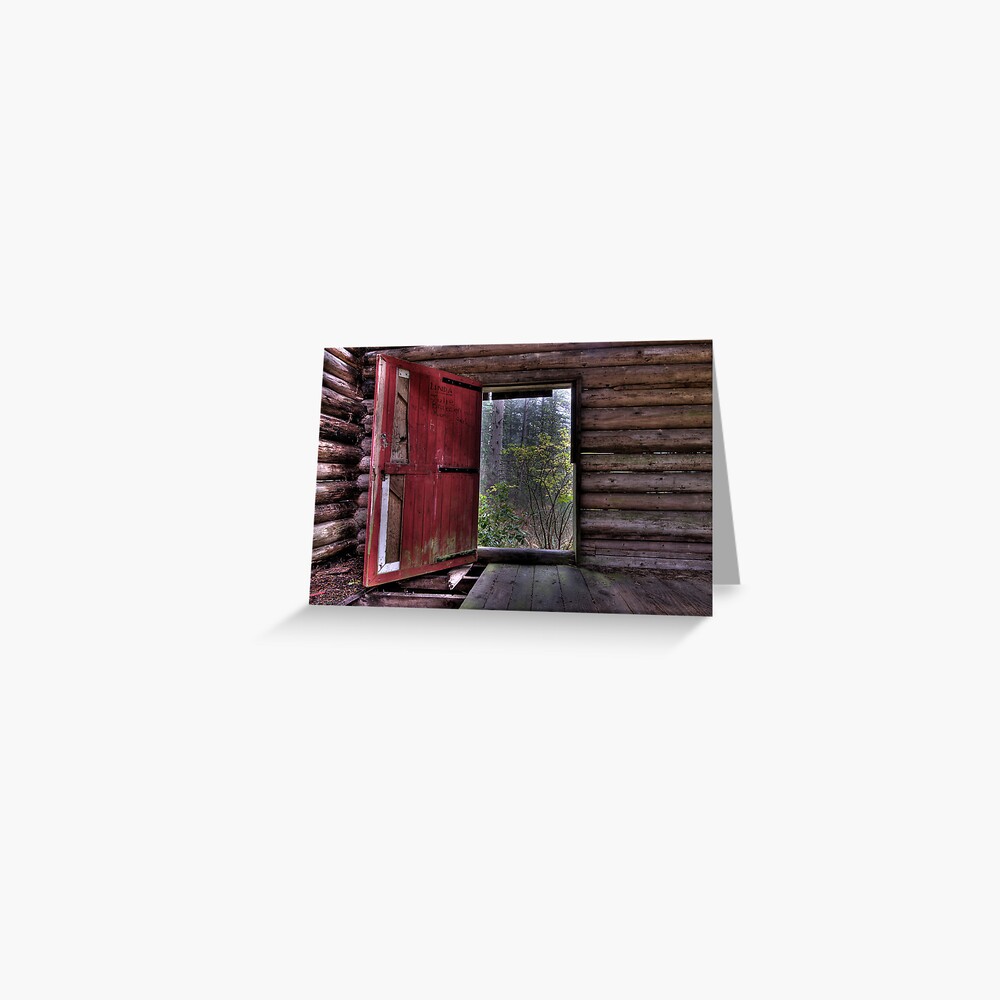 Red Door at the Cabin Greeting Card