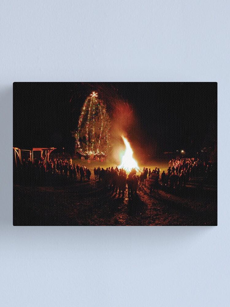Alternate view of Miner's Bay Park on Christmas Eve Canvas Print