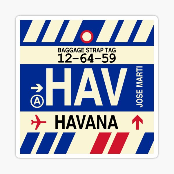 Item preview, HAV Havana • Airport Code • Vintage Baggage Tag Design designed and sold by YHMDesigns.