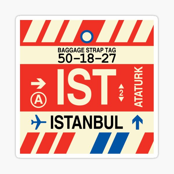Item preview, IST Istanbul • Airport Code • Vintage Baggage Tag Design designed and sold by YHMDesigns.