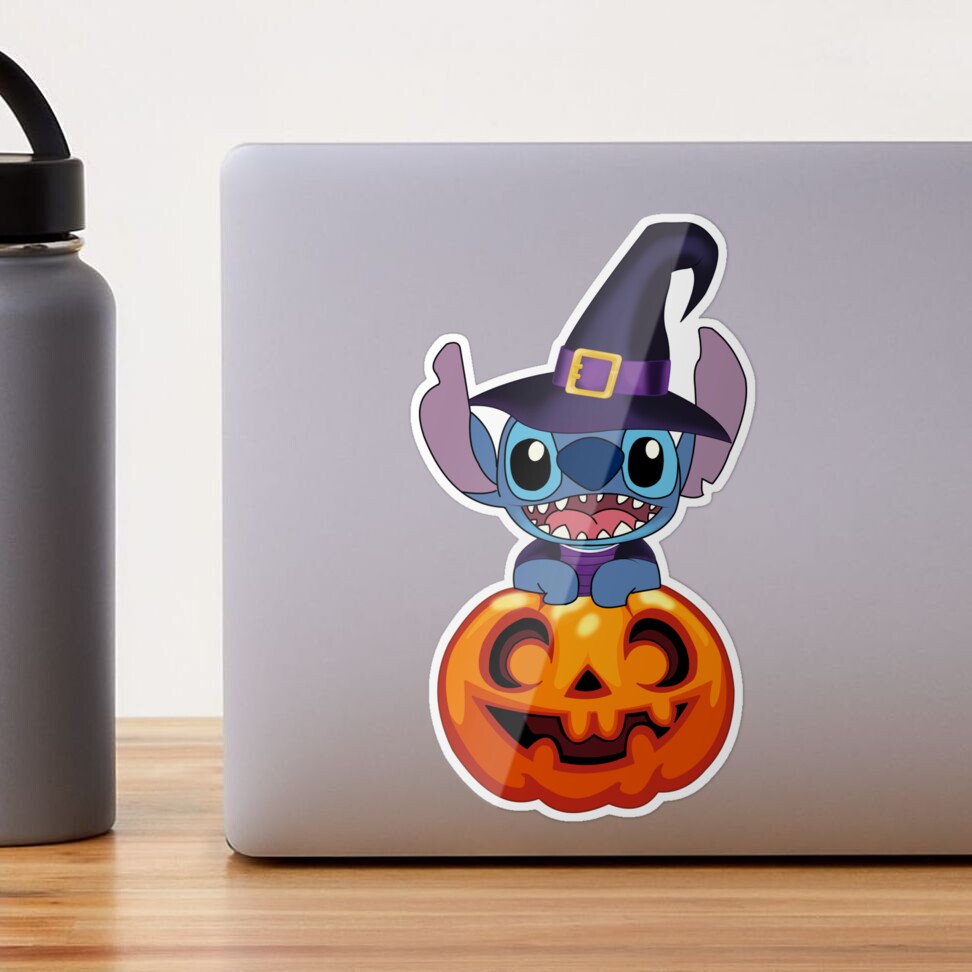 Stitch Pumpkin Sticker for Sale by Megan Olivia